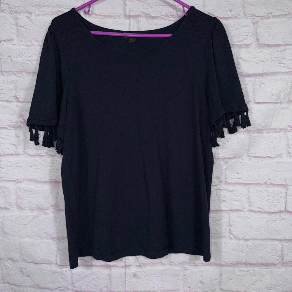 Ann Taylor Factory Medium Navy Tassel Sleeve Top
